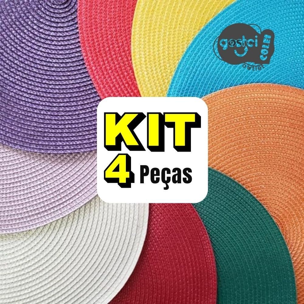 Kit Jogo Americano 4 Peças Redondo Mesa Decorativo Jantar Descanso de Prato Sousplat Cozinha