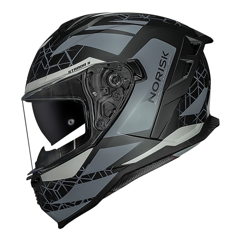 Capacete Norisk Strada II Evoque Black / Grey C/ Óculos Interno