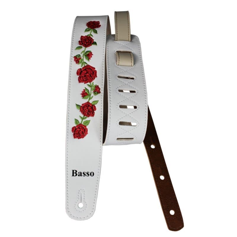 CORREIA VINTAGE SINTETICO LARGA VIOLÃO CONTRABAIXO GUITARRA VIOLA ROCK ALÇA CINTA FLOR RESISTENTE