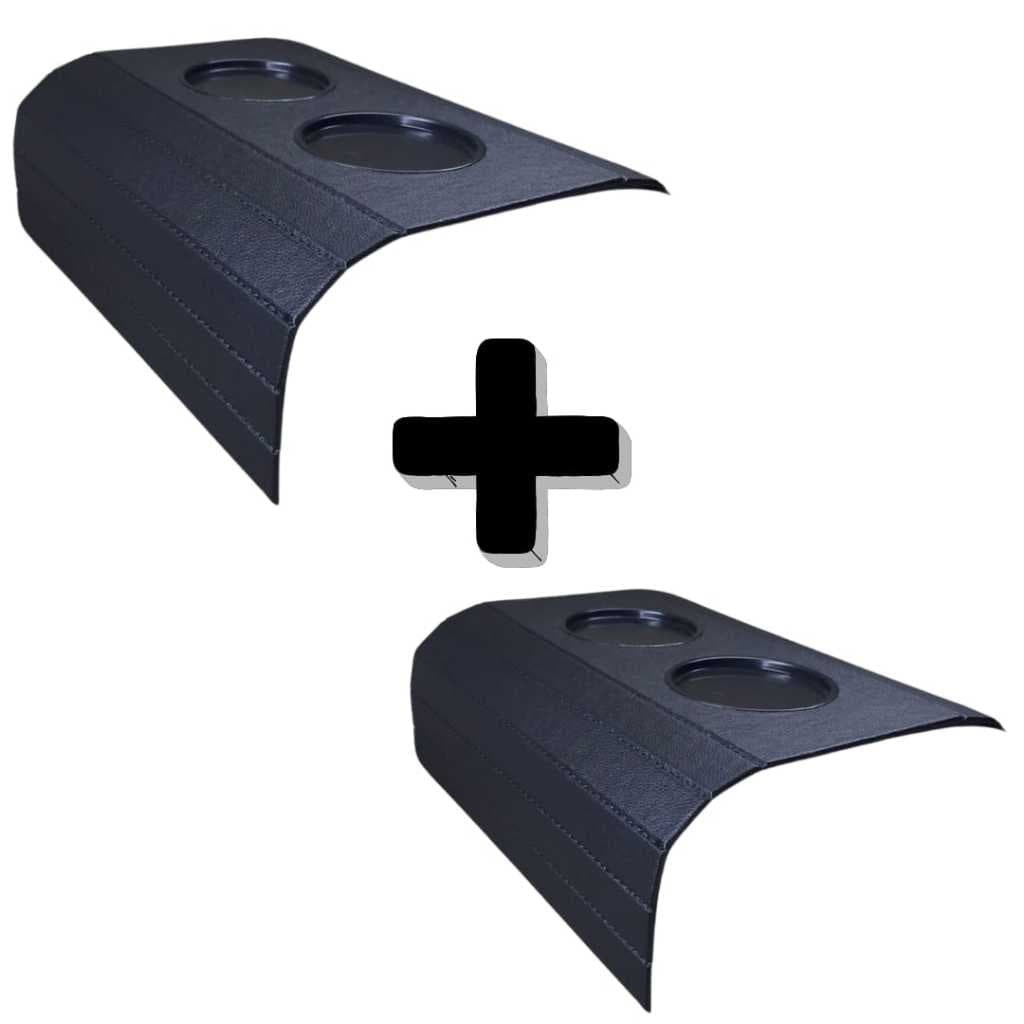 Kit 2 esteiras para braço de sofá com porta copos bandeja flexível