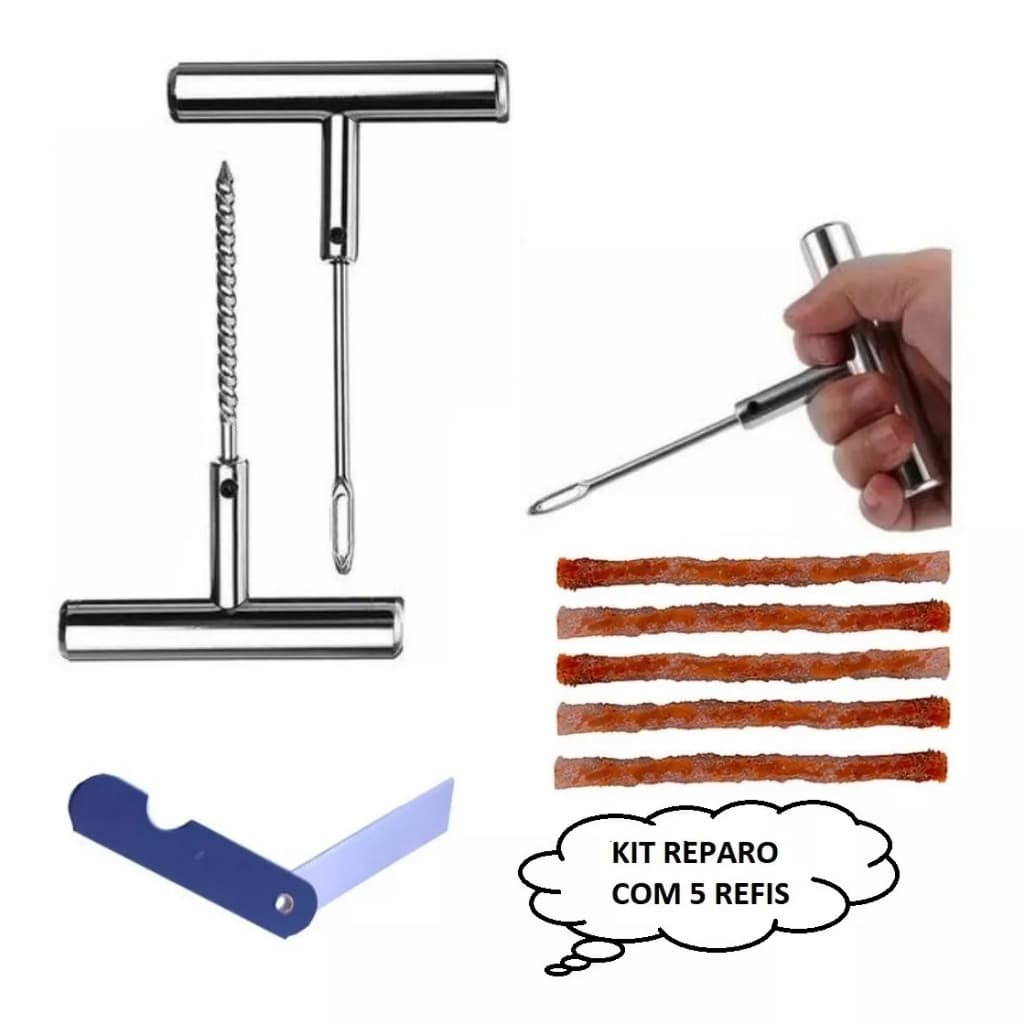 Kit Reparo Profissional Conserto De Pneu Moto Carro De Metal Super forte