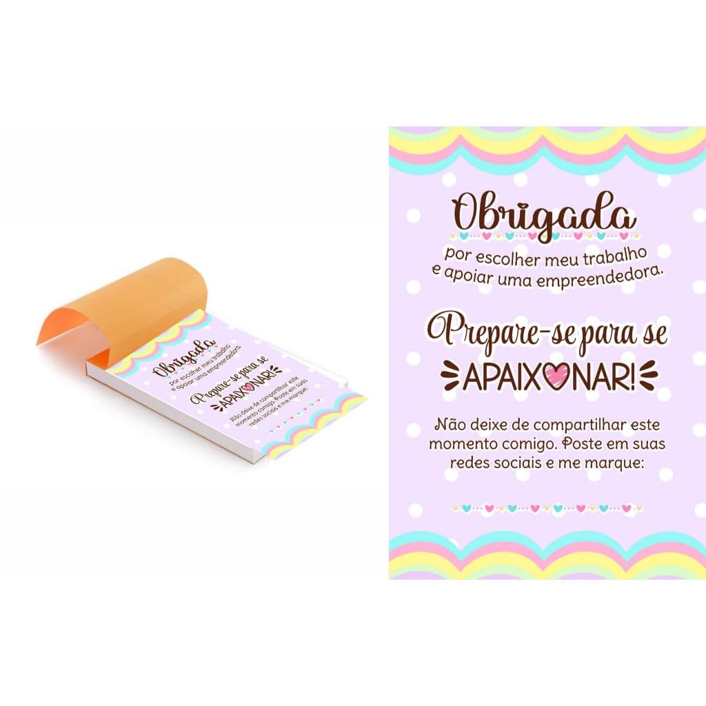 Kit 5 Blocos (500 Folhas) para Agradecimento / Obrigado por escolher o meu trabalho