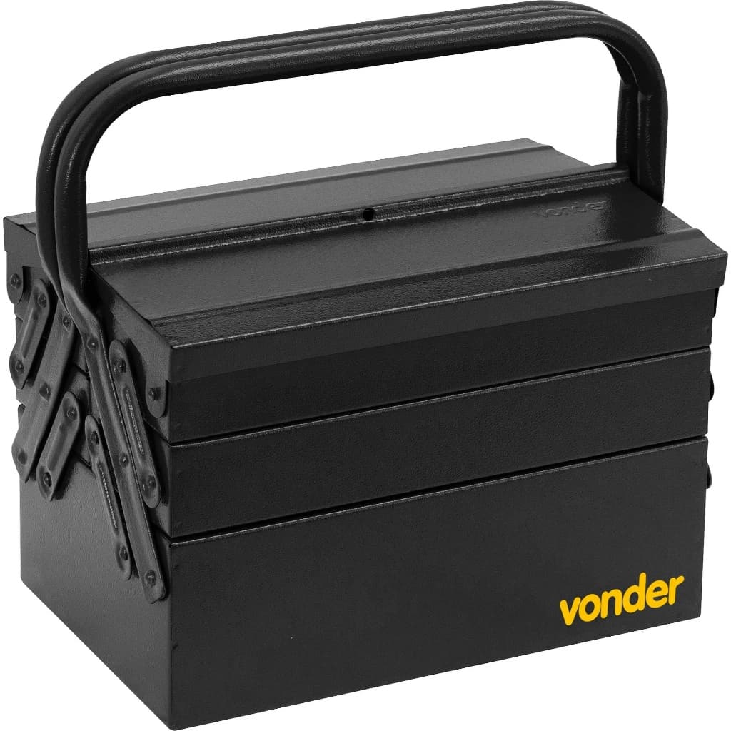 Caixa Metálica Preta p/ Ferramentas 30cm 5 gavetas - Vonder (6115301920)