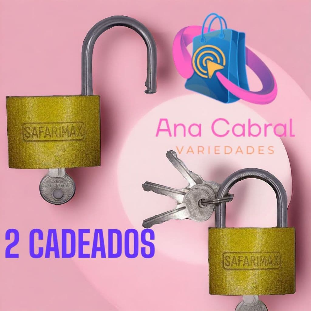 2 Cadeado 40mm Reforçado de Alta Segurança Tamanho Médio Com 3 Chaves