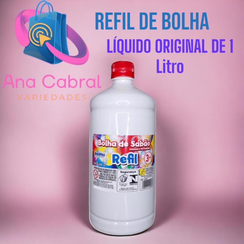 Líquido Para Fazer Bolha De Sabão Refil De 1 Litro Brincadeira Criança Máquina