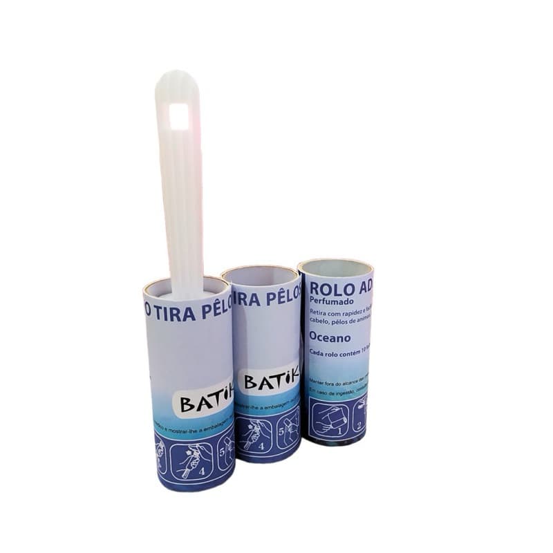 Kit com 3  Rolo Grande Tira Pelos e Cabelos de Roupas Reutilizável Super prático 20 folhas