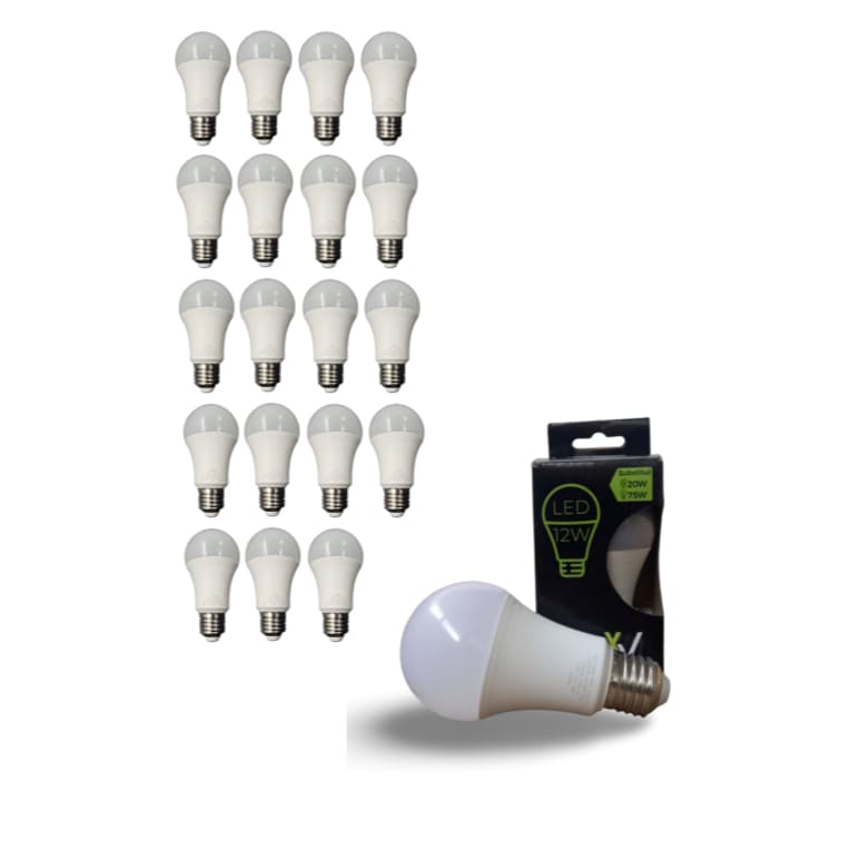 Kit 20 Lâmpada Super Led Bulbo 12w frio 6500k iluminação residencial comercial