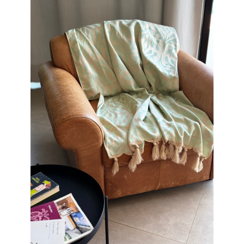 Xale Manta para Sofá Protetora Tifany e Dourado 1,40x1,80