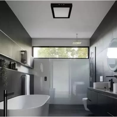 Painel Plafon Led Sobrepor Quadrado Preto 24w Quente alumínio iluminação residencial comercial