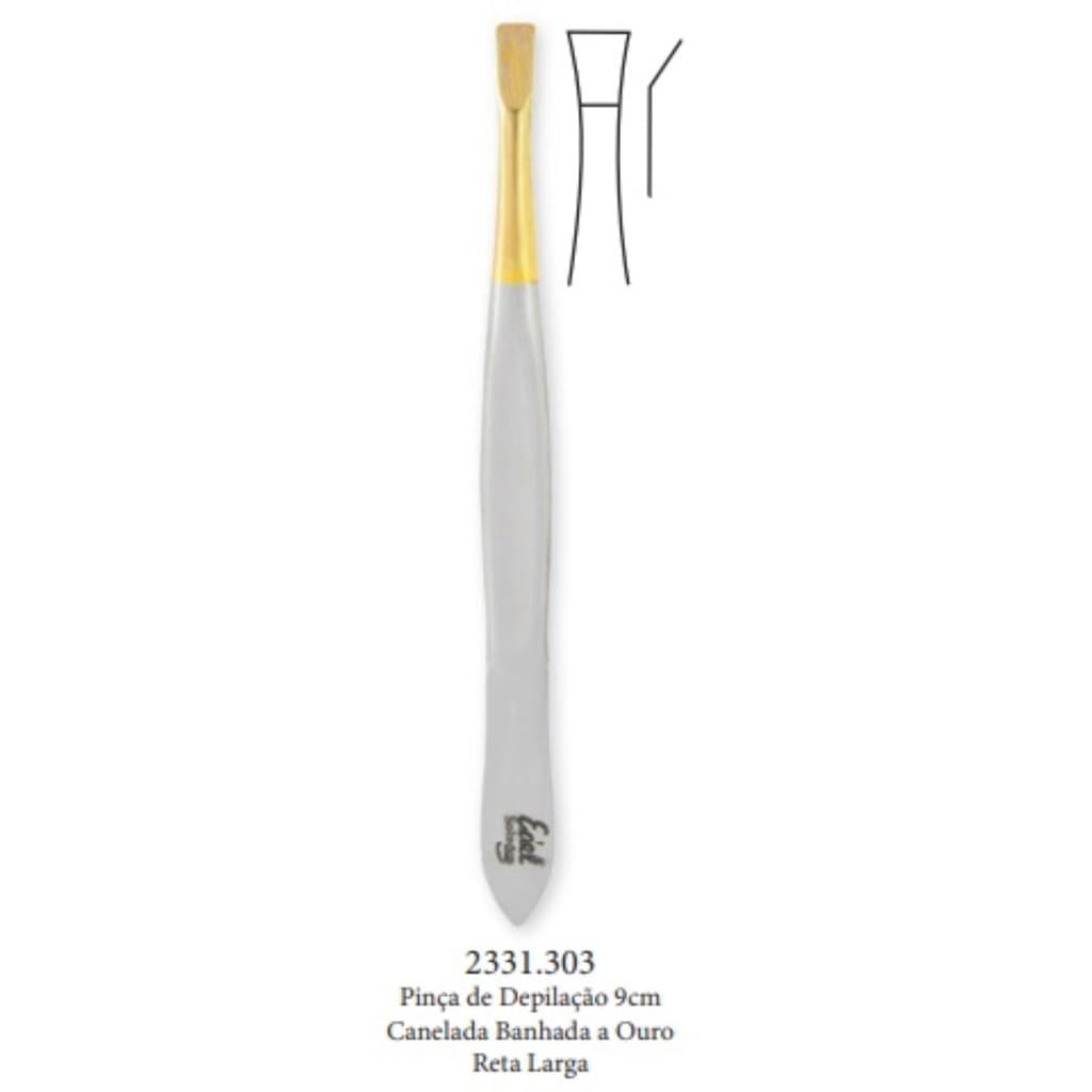 Pinça Depilação 9cm Ponta Reta Larga Ouro 2331.303 Edel Solingen