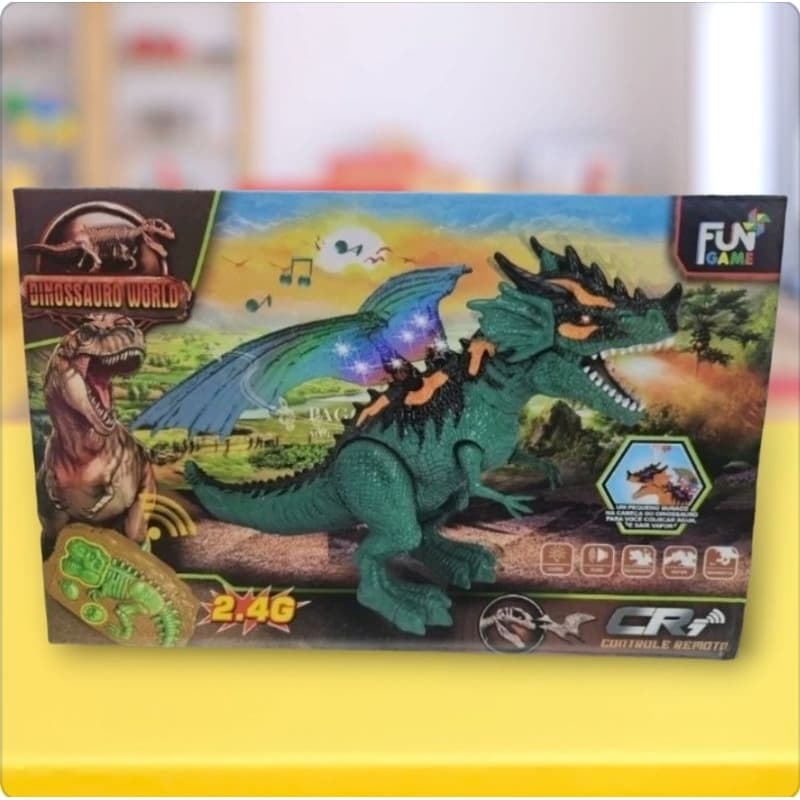 Dinossauro Controle Remoto Emite Som e Solta Fumaça (ENVIO IMEDIATO)
