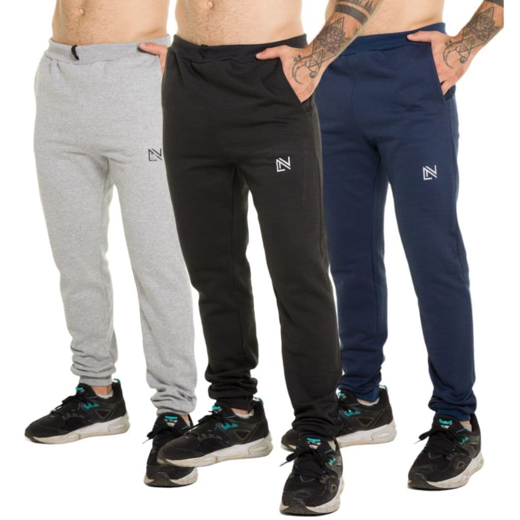 Kit 3 calças Moletom Masculina grossa Flanelada Lisa