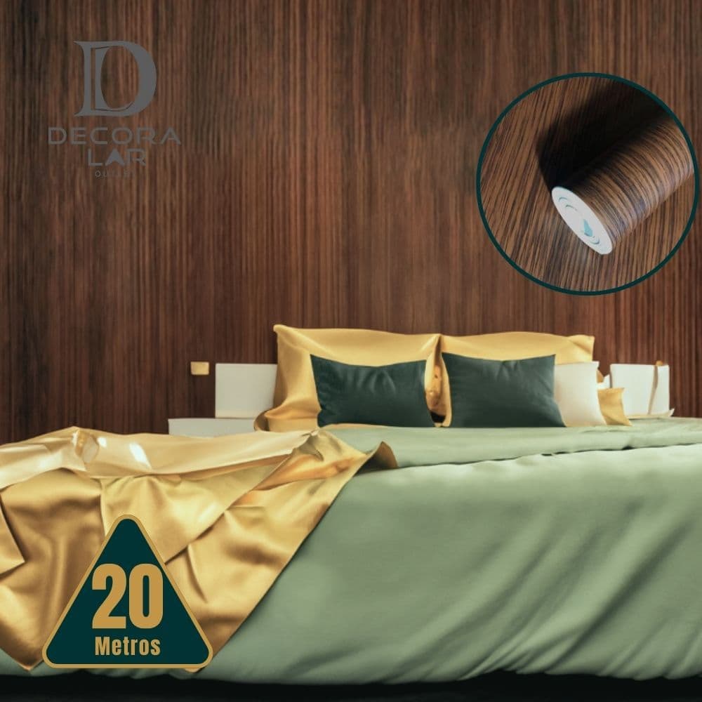 Papel de Parede PREMIUM Madeira Tabaco 5m x 45cm Adesivo Autocolante Móveis e Parede
