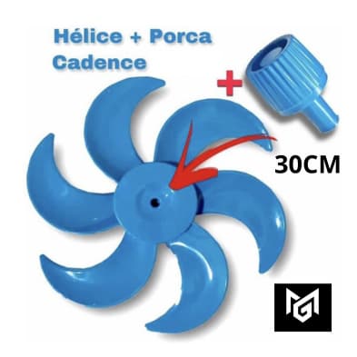 KIT HÉLICE E PORCA ( CALOTA ) PARA O VENT. CADENCE 30CM AZUL