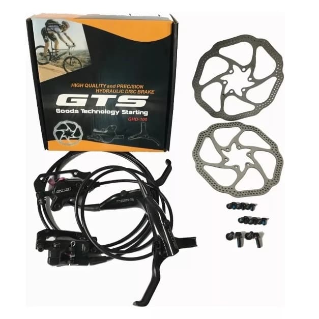 Jogo de Freio Disco Hidráulico Gts Óleo Tipo Shimano Completo (Pinças, Manetes e Discos) Bike Aro 29