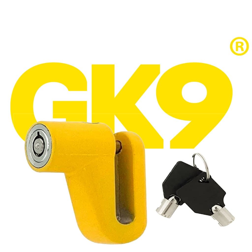 Cadeado Amarelo Moto Bike Trava De Disco Freio Universal