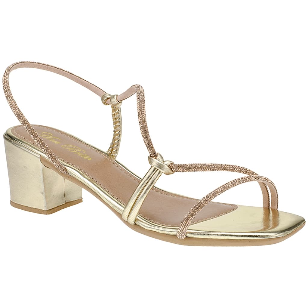 Sandália Feminina Salto Brilho Strass Bloco Grosso Baixo Medio Alto Confortável Moda Luxo Casual