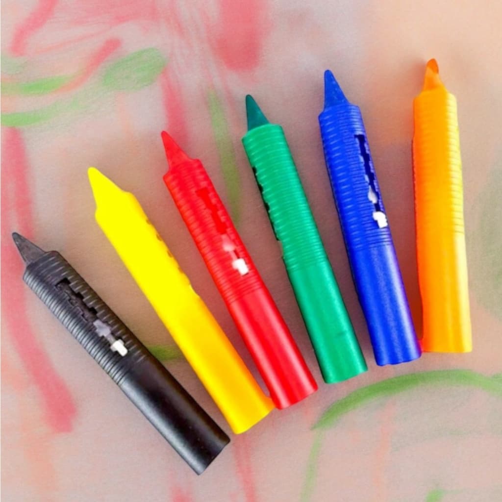 Caneta Giz de Cera Risca E Apaga com 6 Cores Rabisca Azulejo Banheira Box da Art Brink