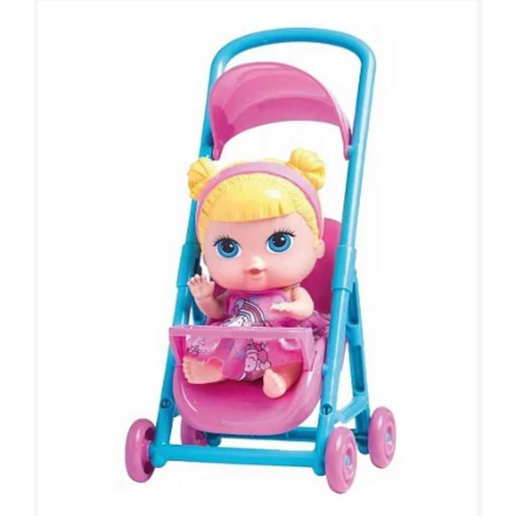 Bonequinha Loira Babys Collection Mini Carrinho