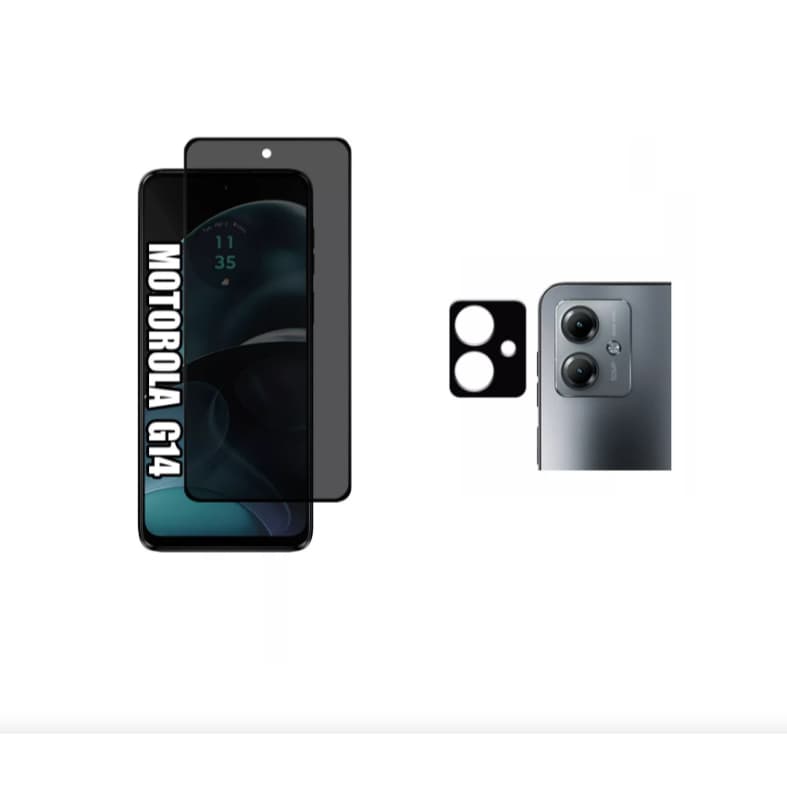 Kit película de Câmera  + Pelicula 3D anti Spy Motorola G14 / Pelicula de privacidade