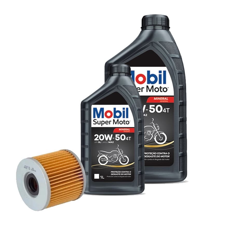 Kit 2 Óleo Mobil 20w50 + Filtro de Óleo Twister/Xr 250 Tornado/ Nx 350 Sahara/ Falcon/ Cb300