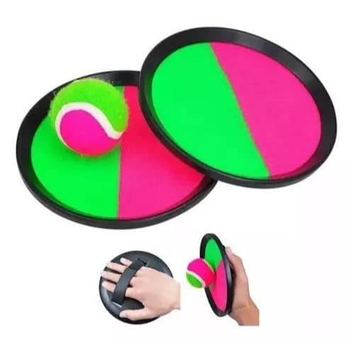 Jogo Pega Bola Velcro Lança Pega Tênis Raquete Mão Brinquedo