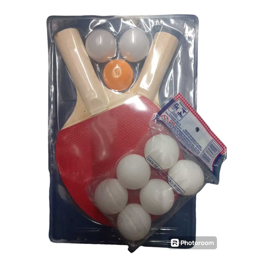 kit ping pong com raquete e bolinhas