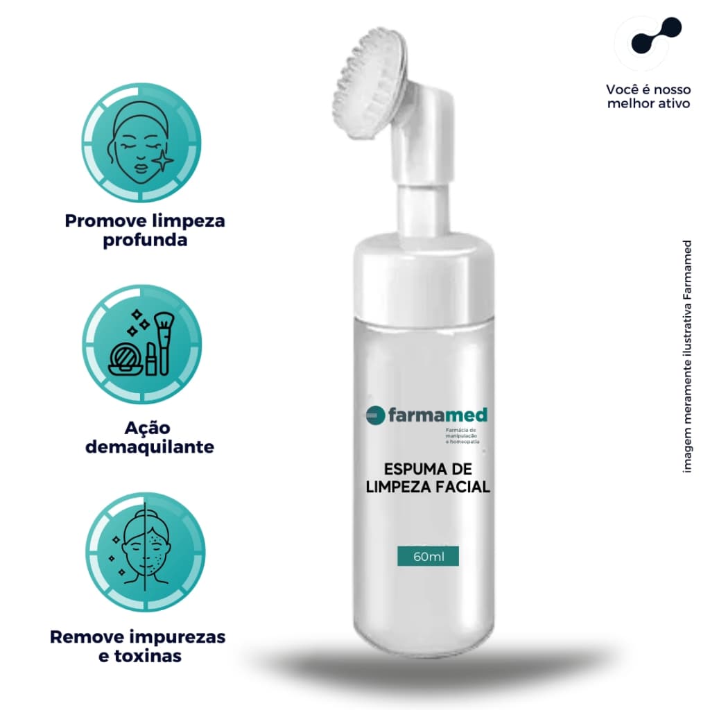 Espuma de Limpeza Facial 60ml - Limpeza, Ação refrescante e tonificante