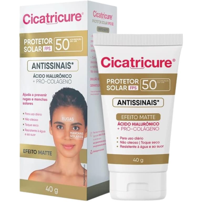 Cicatricure Protetor Solar Facial Fps 50 + Acido Hialurônico 40G