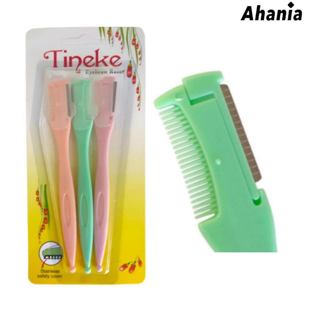 Ahania Kit Com 3 Navalhas Afiada Com Pente de Sobrancelhas, Lamina De Aço Inoxidável Depilação