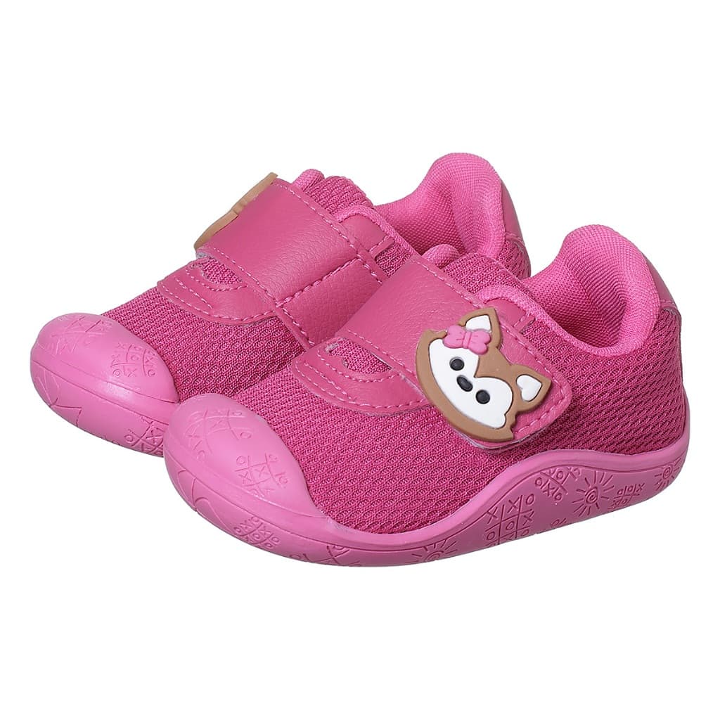Tênis Meia Bebê Menina Sola Antiderrapante Raposa Pink Kidstep