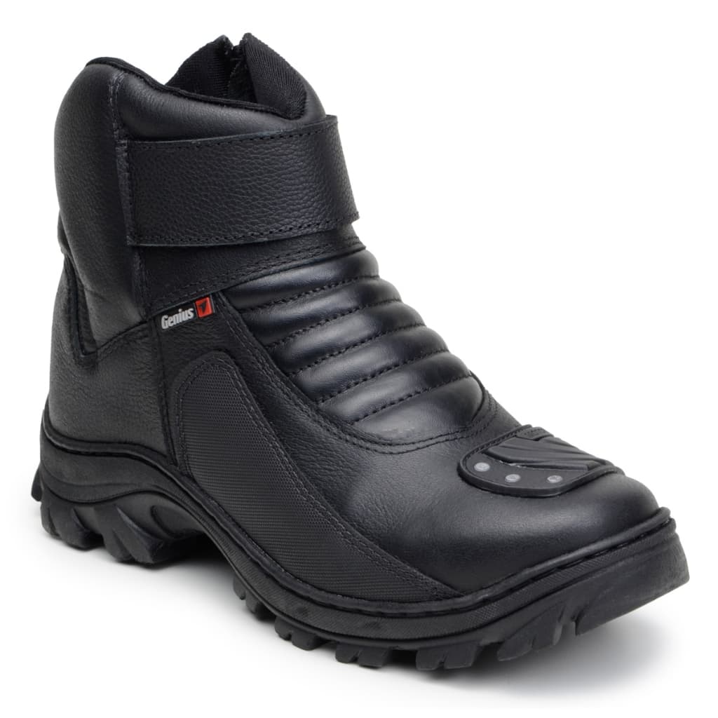 Bota Motociclista Couro Legitimo, Palmilha Gel, Sola Borracha