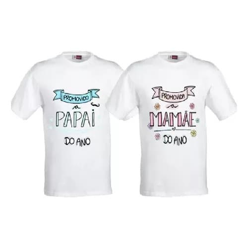 Kit Camisetas Promovido A Papais Do Ano, Mamãe, Papai