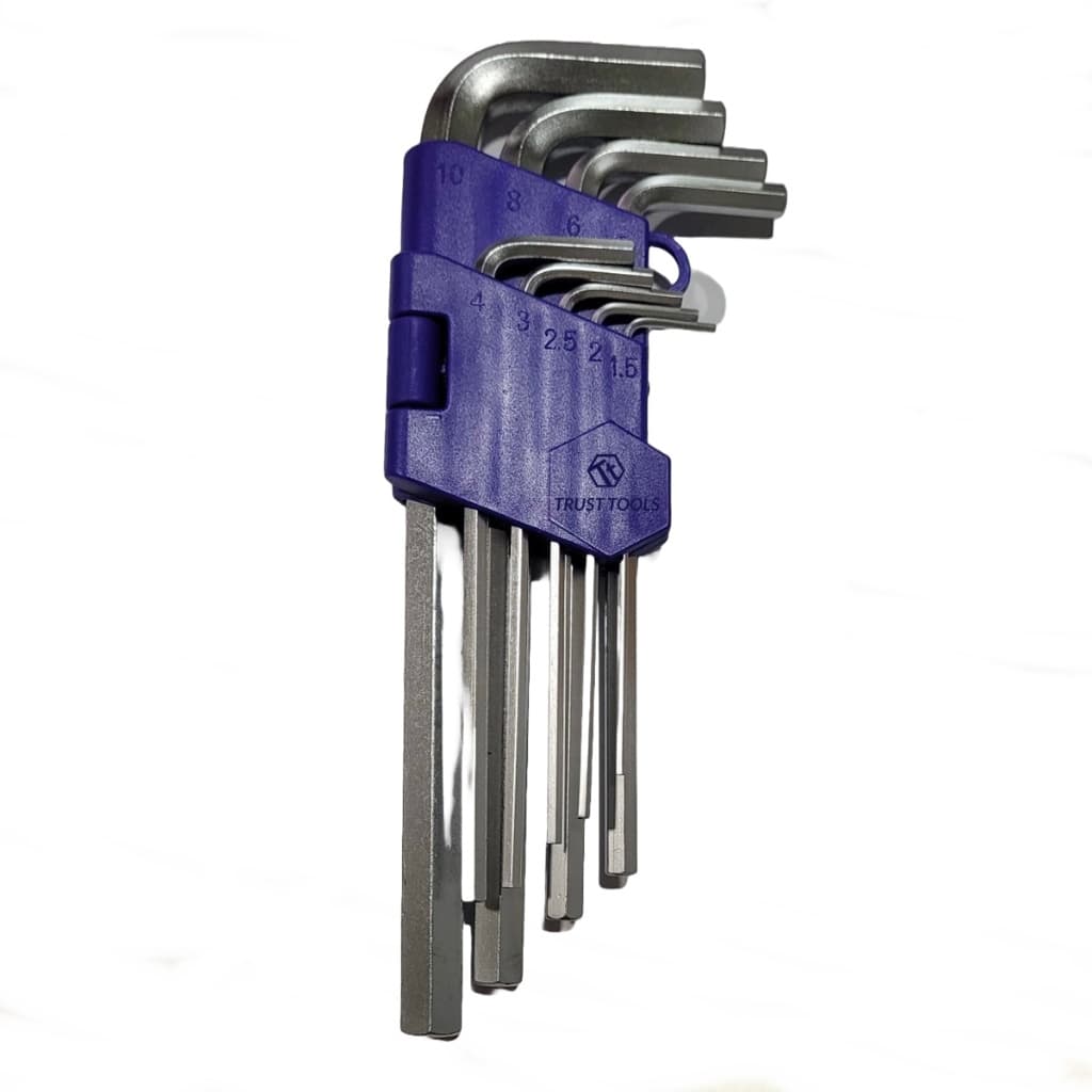 Jogo de Chave Allen Longa 9 Peças De Aço 1,5mm a 10mm - Trust Tools