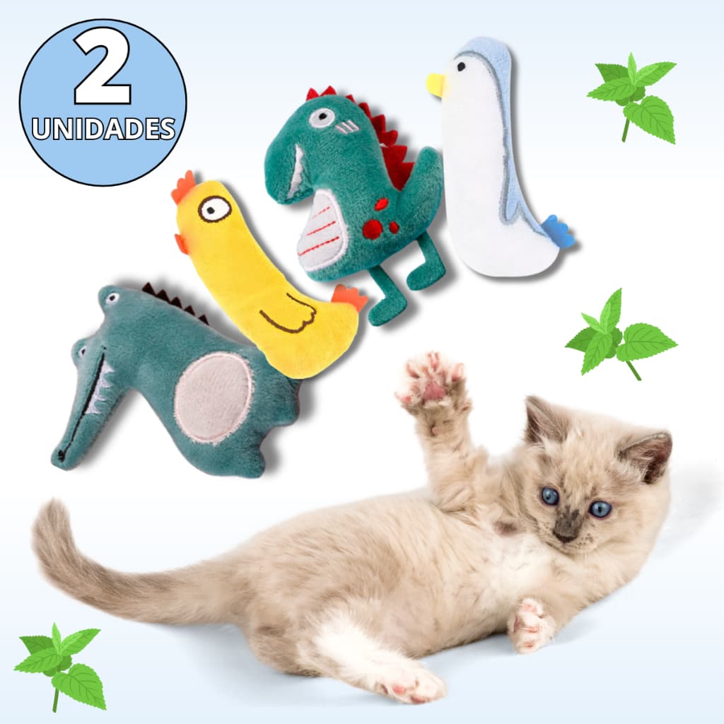 Pelúcia Pet Anti Stress Kit 2 Brinquedos para Gato c/ Catnip