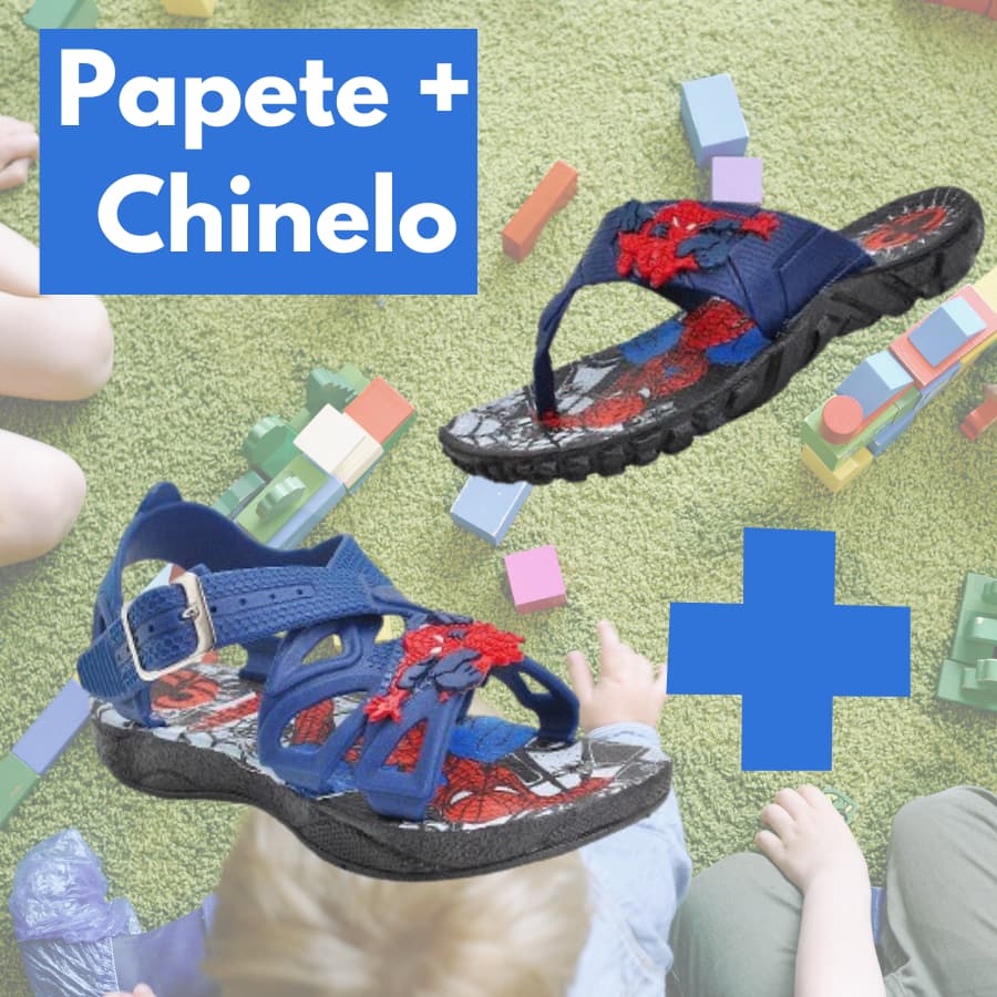 KIT 2 pares Sandália PAPETE + CHINELO Personagens Desenho Meninos