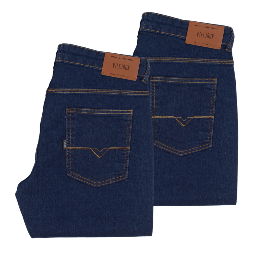 Kit 2 Calças Jeans Vilejack Tradicional Masculina 100% Algodão Original