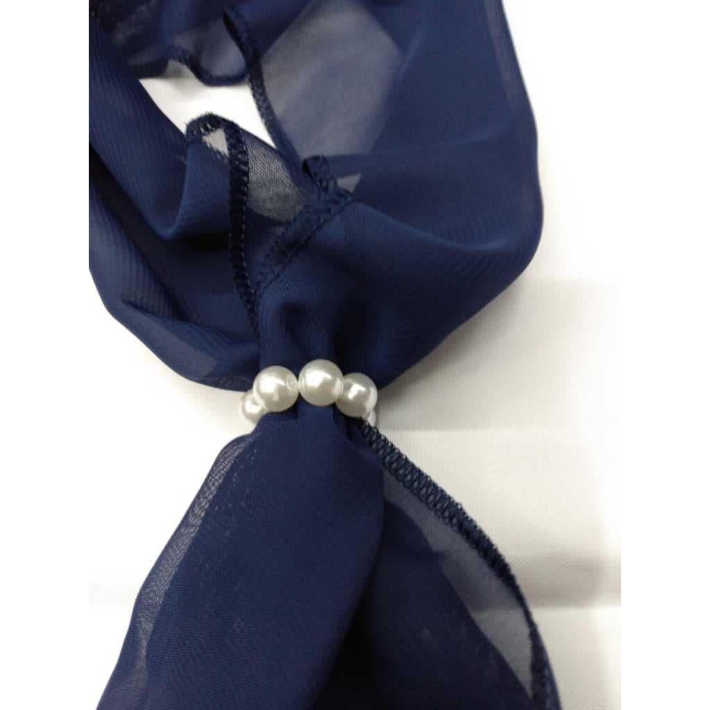LENÇO ECHARPE FRANZIDO AZUL MARINHO CONGRESSO FESTIVIDADE