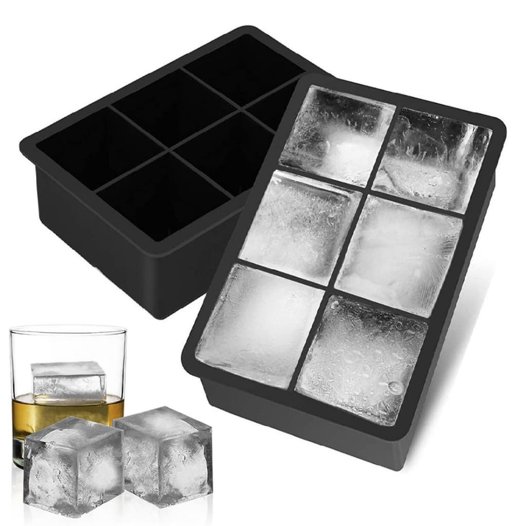 Forma De Silicone Gelo Cubo Grande 6 Cubos