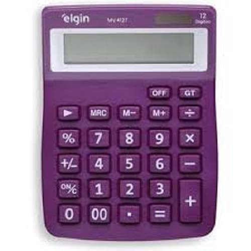 Calculadora De Mesa Escritório 12 Dígitos Solar MV 4127 Roxo Elgin