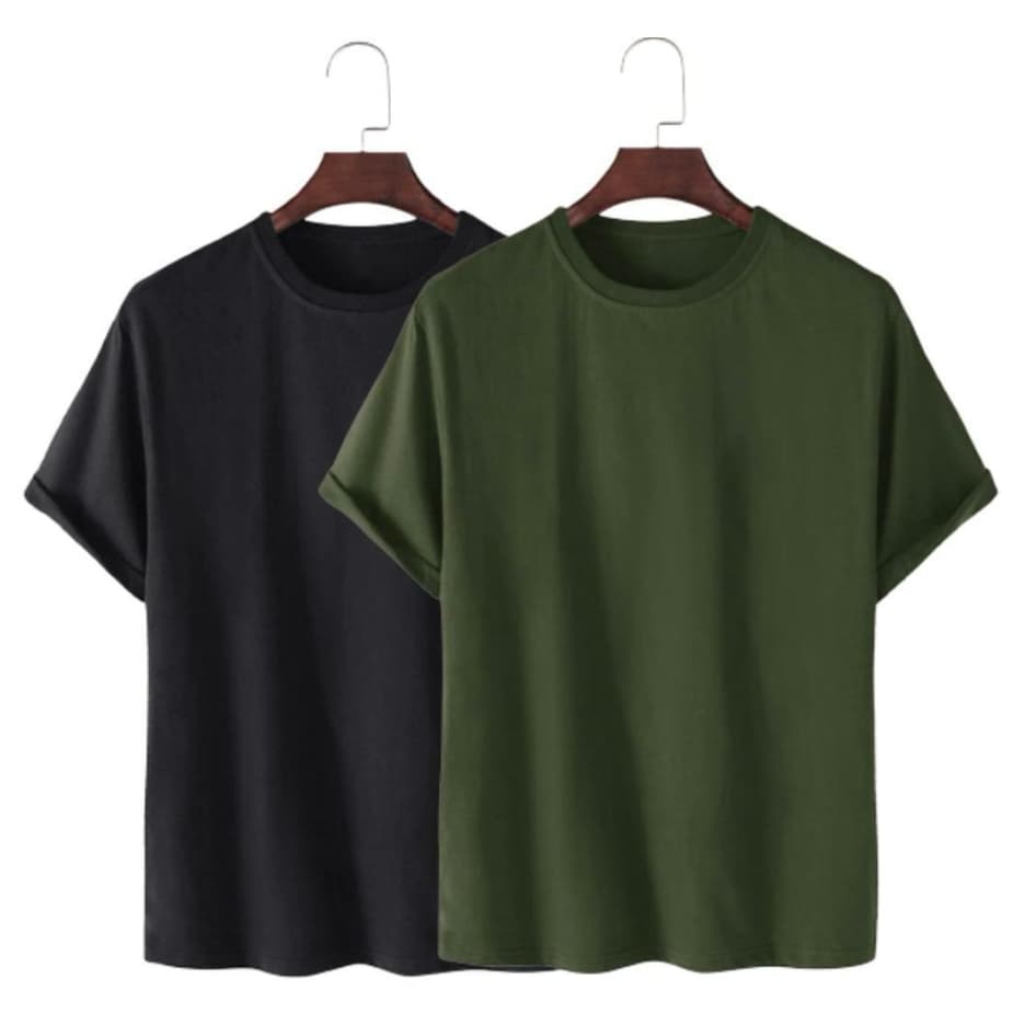 Kit 2 Camisetas Masculinas  Basicas gola ribana costura ombro a ombro Camisa Slim 100% Algodão 30.1 Cores diversas