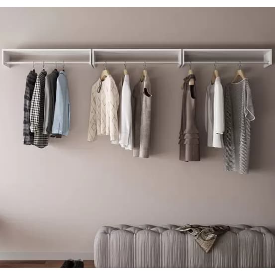 Kit 3 Cabideiro de Parede Closet Arara de Roupas Quarto