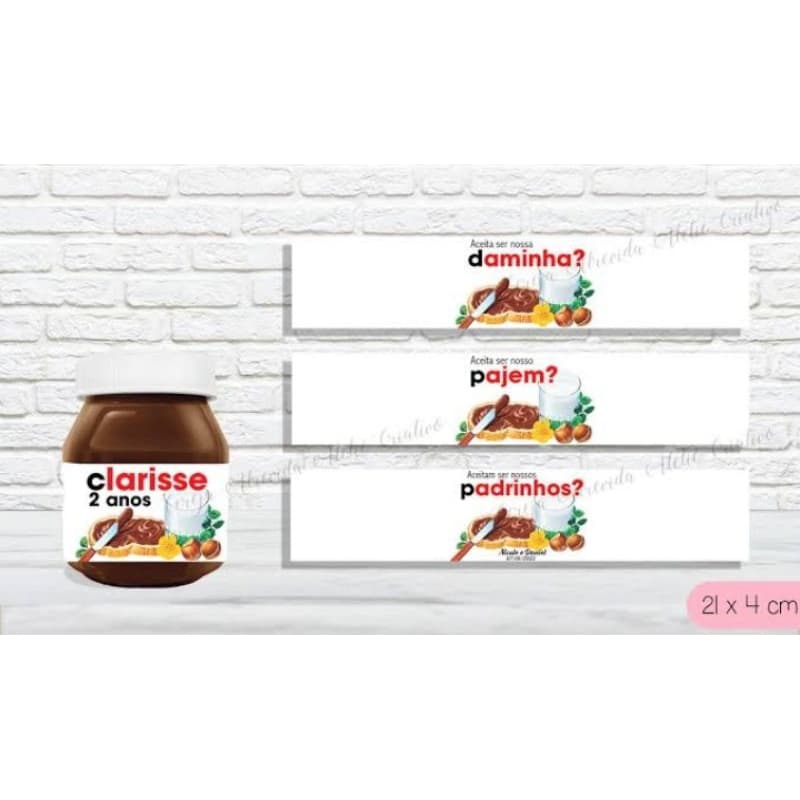 Rótulo para Nutella 140g 15 Unidades