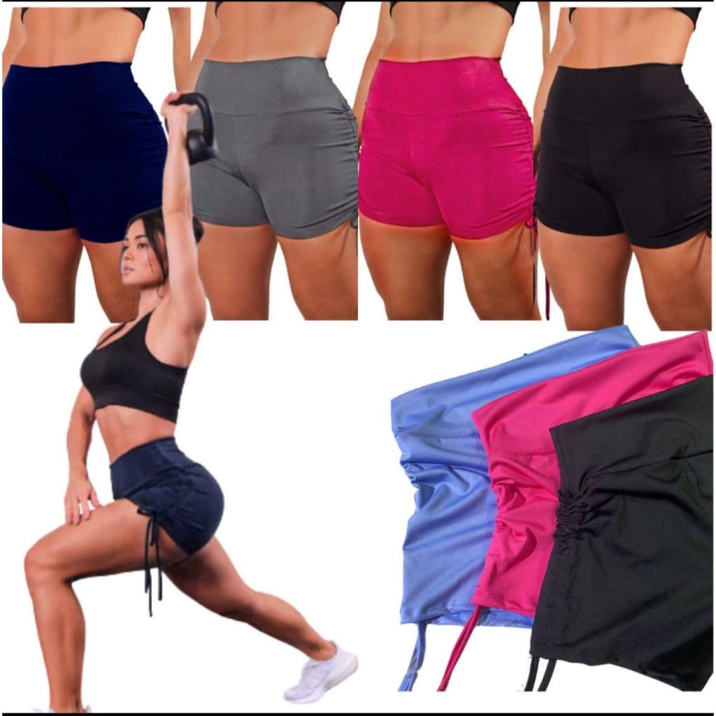 Shorts Curto Cordinha Lateral Treino Academia Fitness