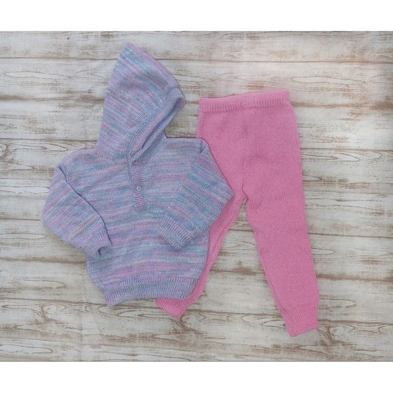 CONJUNTO DE LÃ 100% ACRÍLICA/ CONJUNTO INFANTIL COM CAPUZ