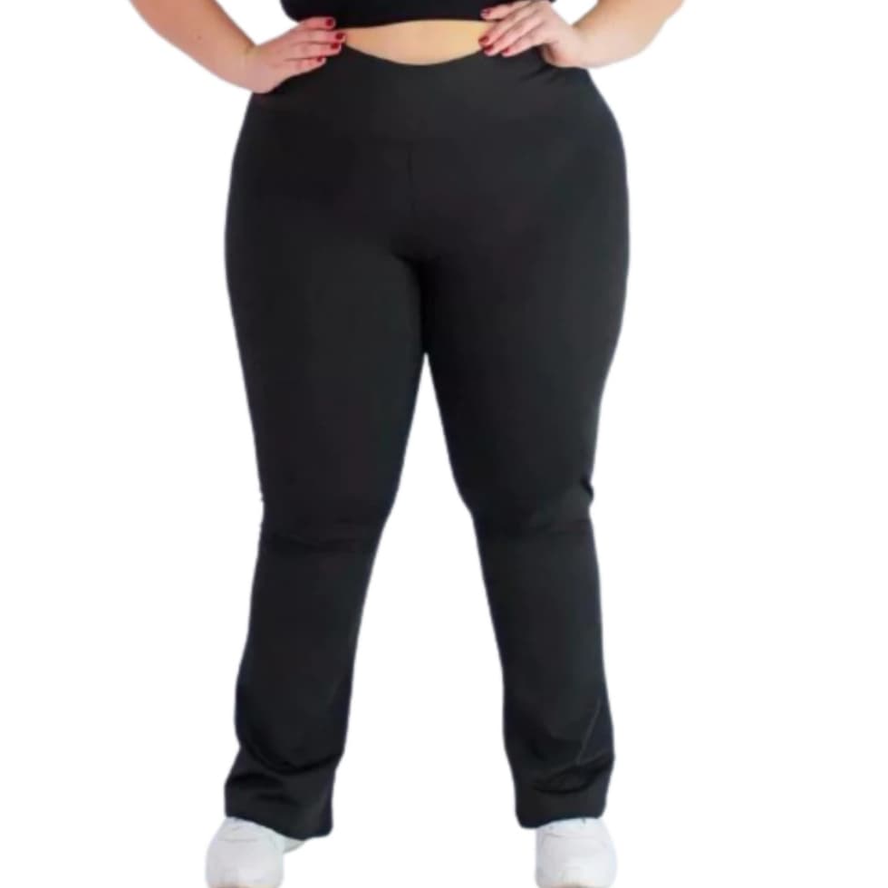 Legging Feminina Plus Size Flare Cintura alta zero transparência até o G3