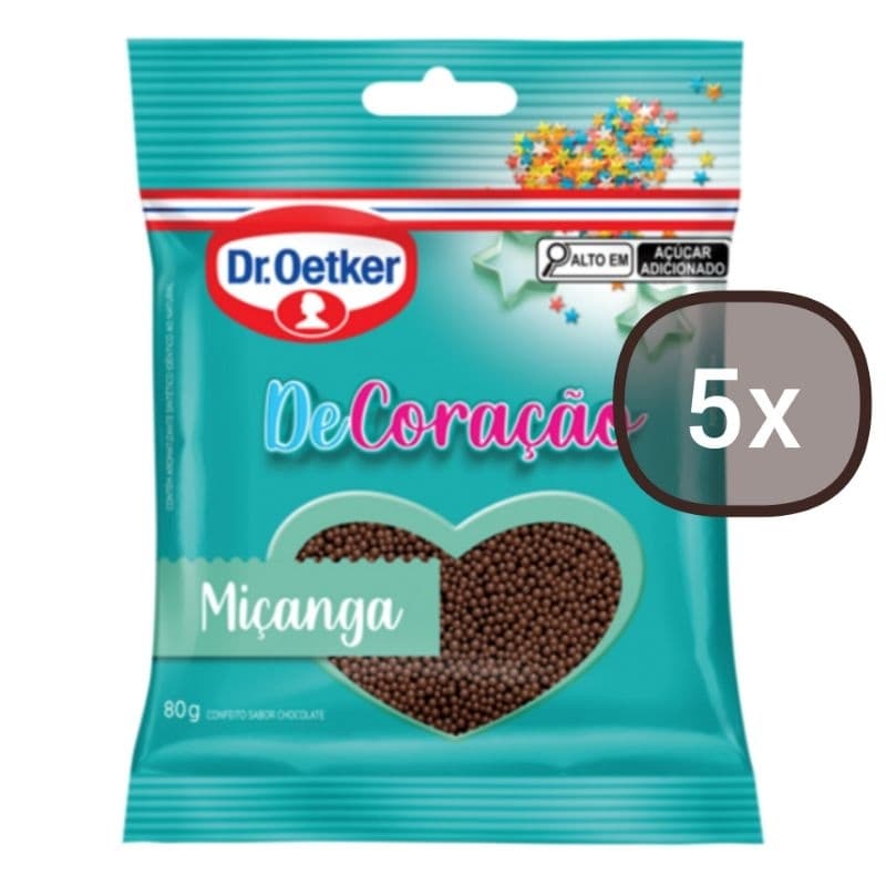 Kit com 5 Confeitos Miçanga Dr. Oetker 80g cada