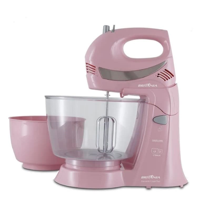 Batedeira Britânia Diamante Cristal Duo Rosa 350W