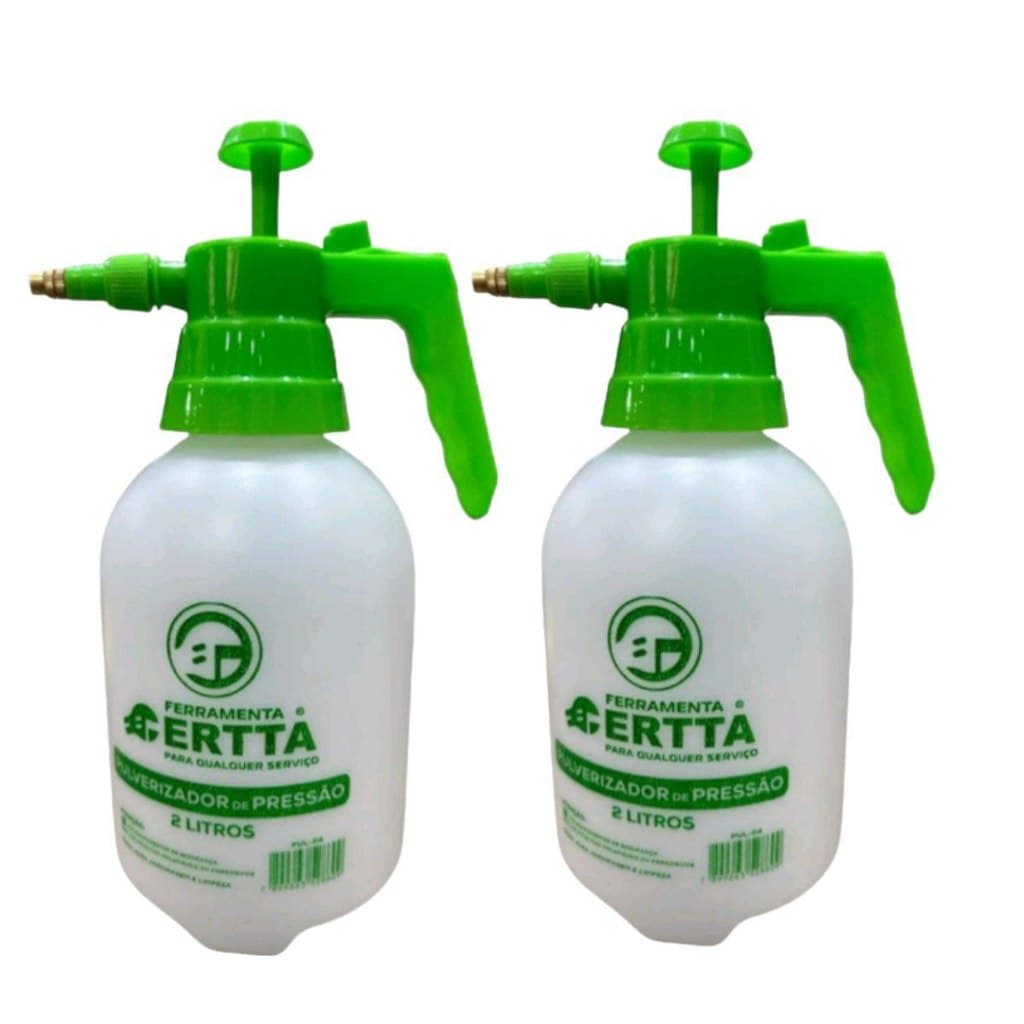 Kit Pulverizador Manual 2 Peças Compressão Prévia 2 Litros Válvula Multiuso Jardim Plantas
