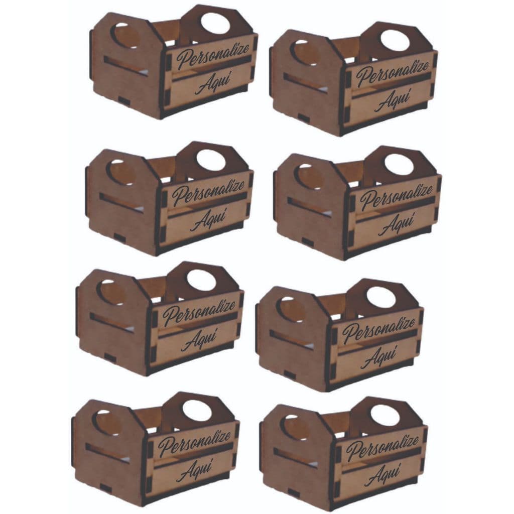 Caixote de MDF Cru Personalizado 20 Caixote de Feira  Tamanho 11x8,5x7cm para Decorações Lembrancinhas Artesanatos